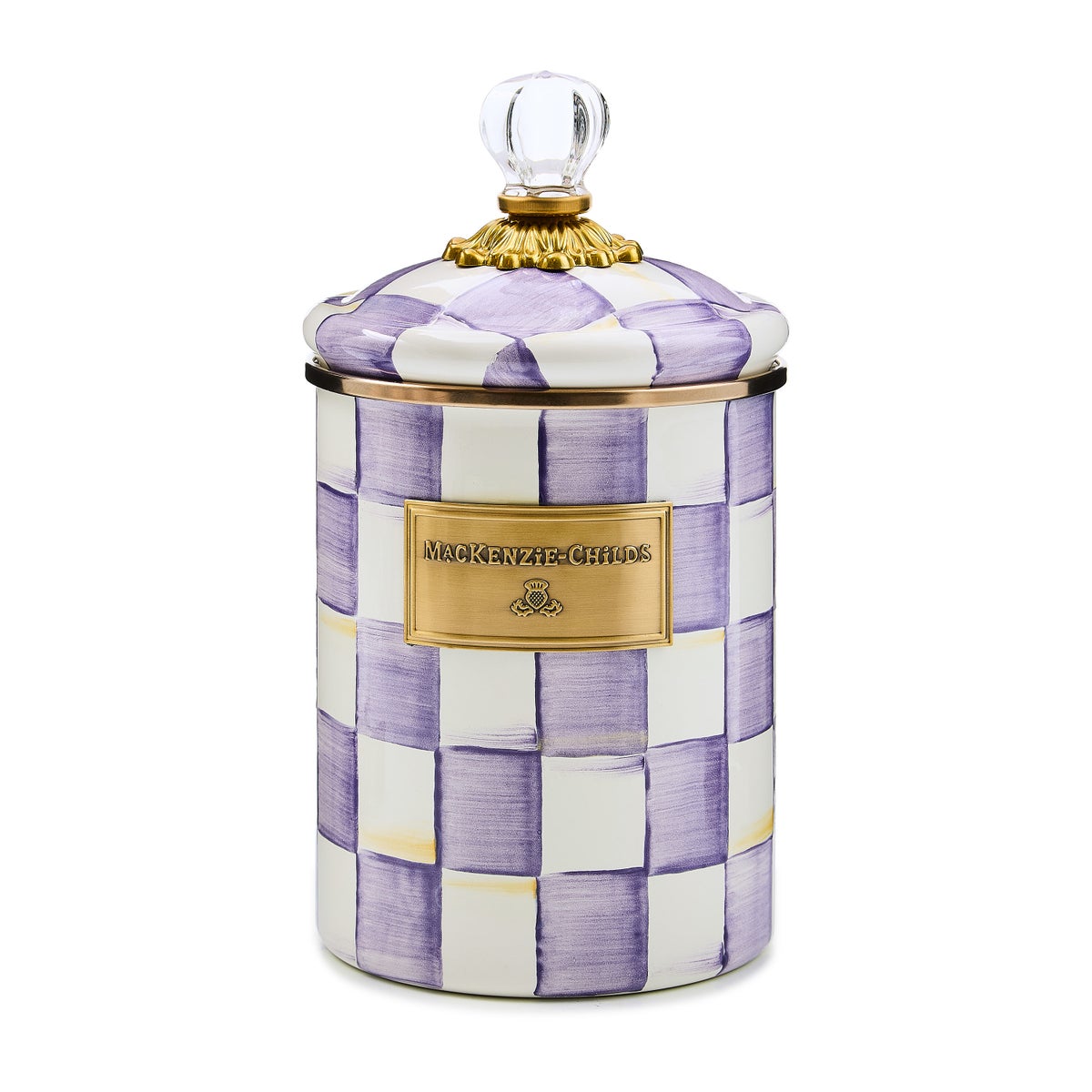 Violet Check Medium Canister