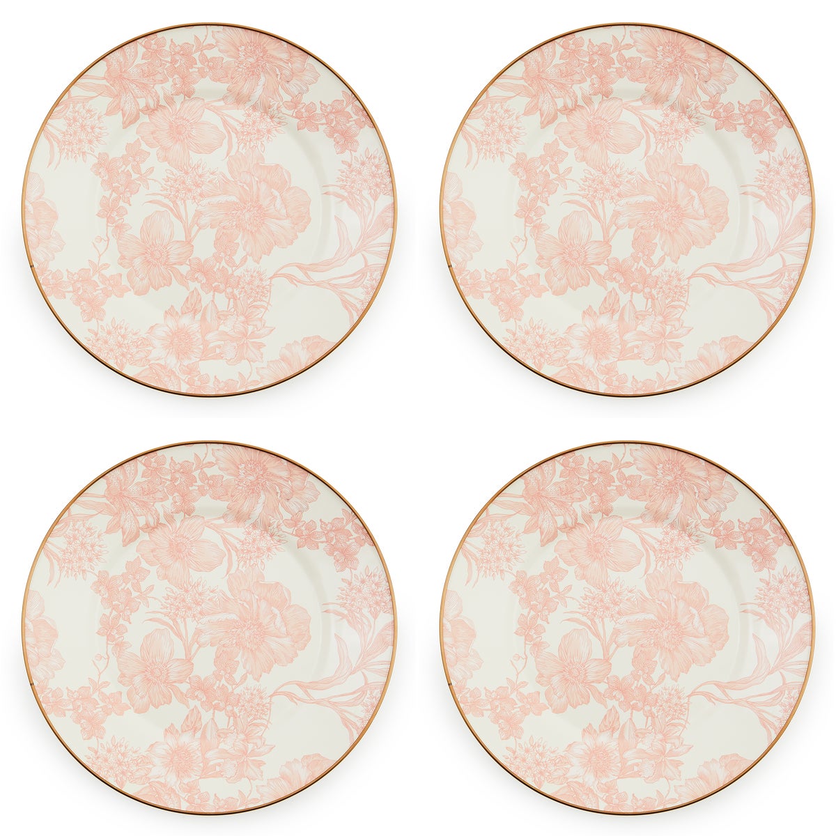 Rosy English Garden Dinner Plate, Set of 4