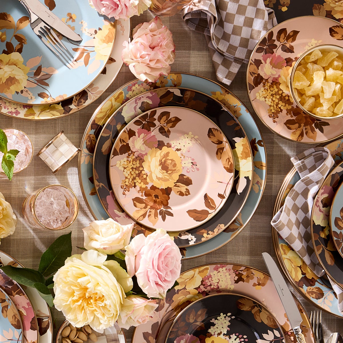 Wild Rose Brown Dinner Plate - Image 8