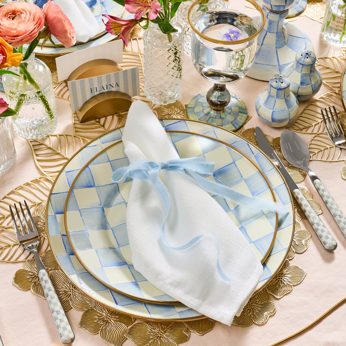 Sky Check Dinner Plate - Image 6