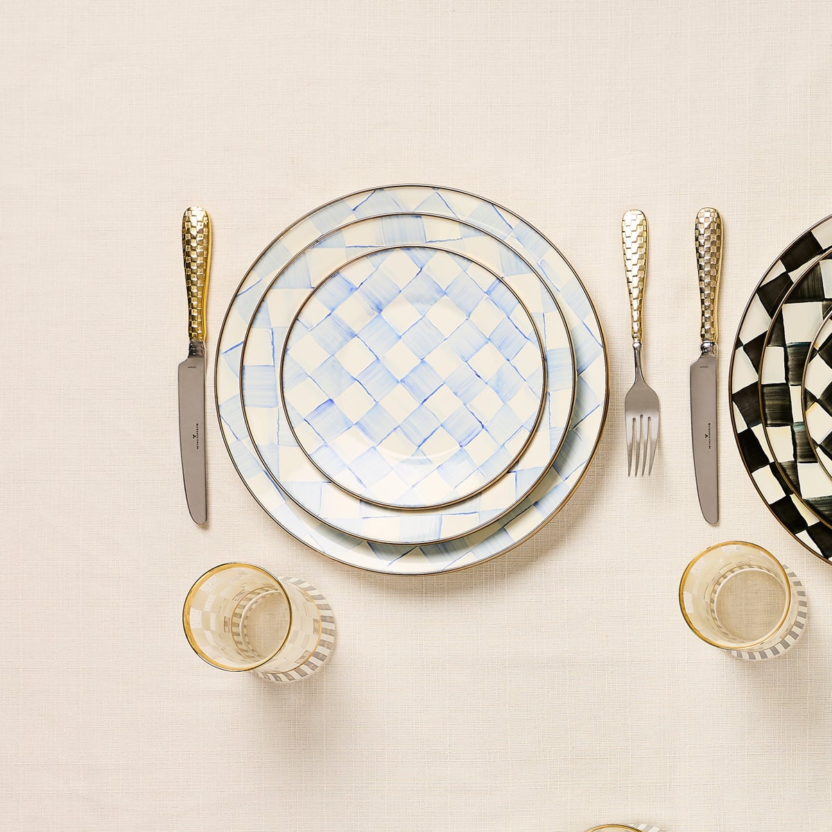 Sky Check Dinner Plate - Image 7