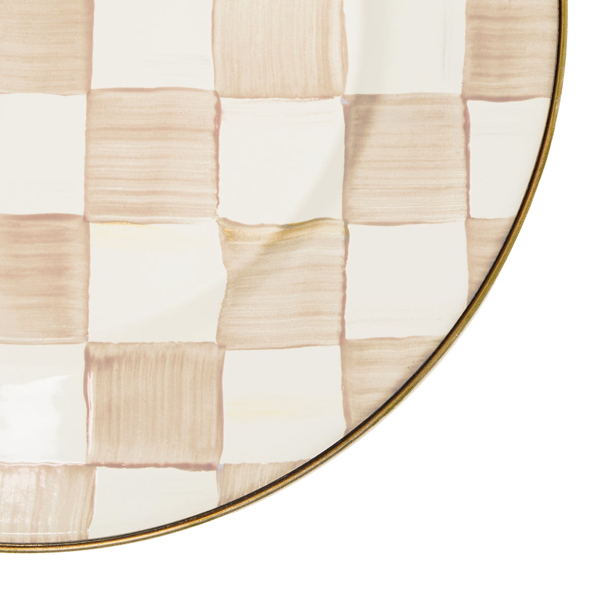 Mocha Check Dinner Plate - Image 3