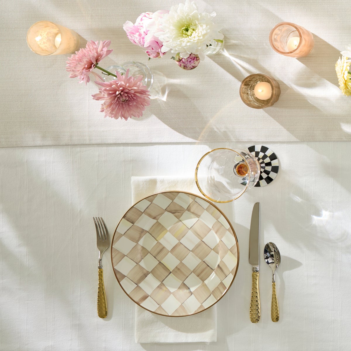 Mocha Check Dinner Plate - Image 4