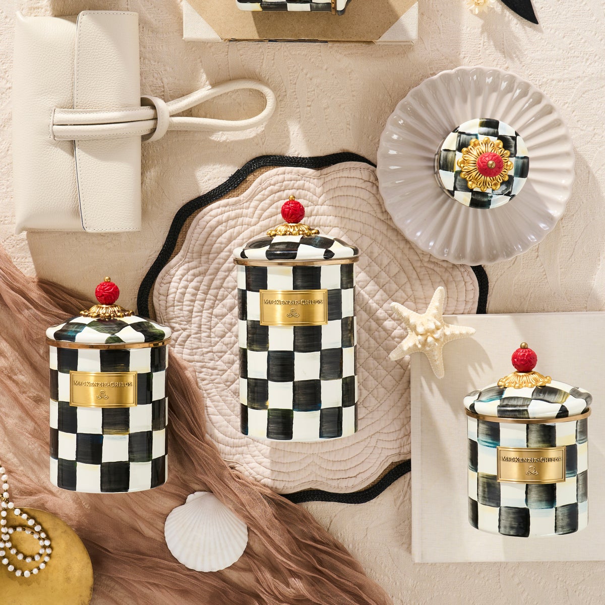 Courtly Check Canisters, Set of 3 - Image 3