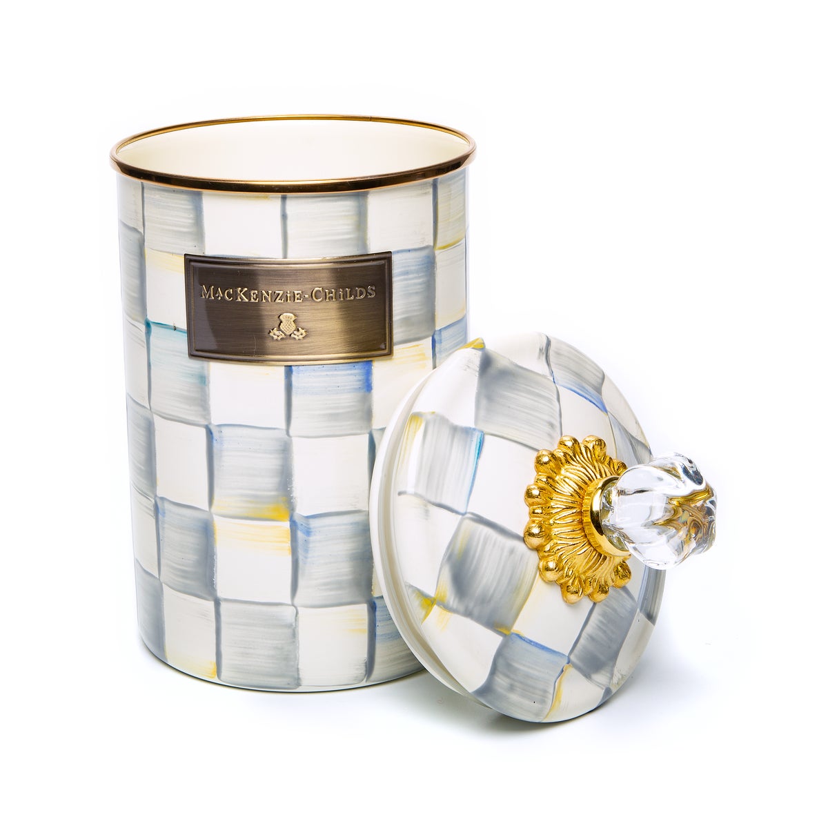Sterling Check Canisters, Set of 3 - Image 2