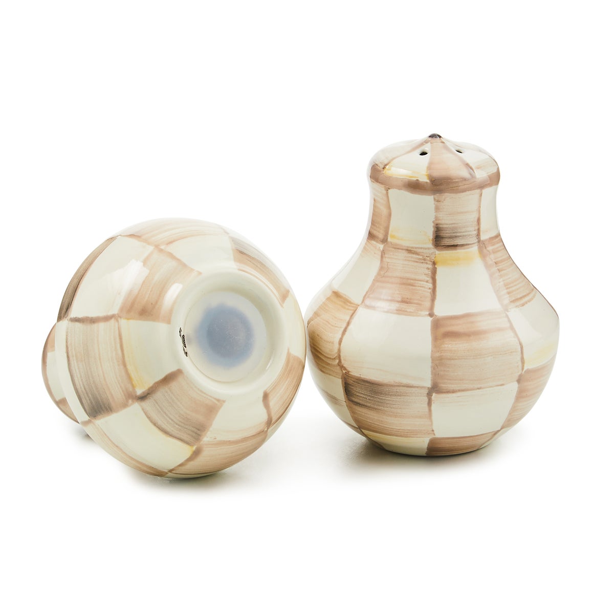 Mocha Check Salt & Pepper Shakers - Image 3