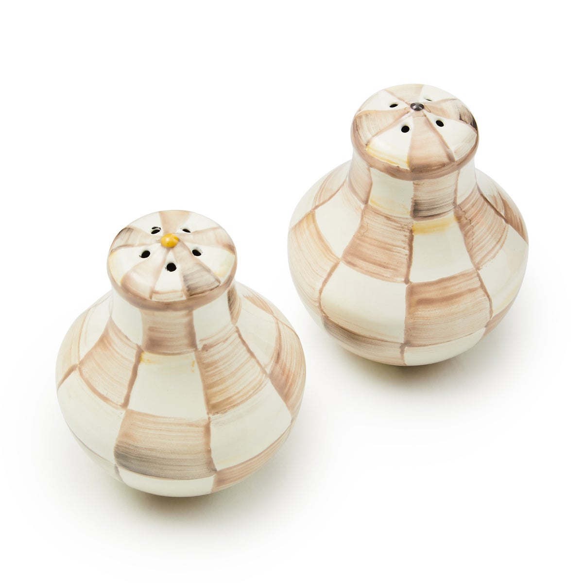 Mocha Check Salt & Pepper Shakers - Image 4