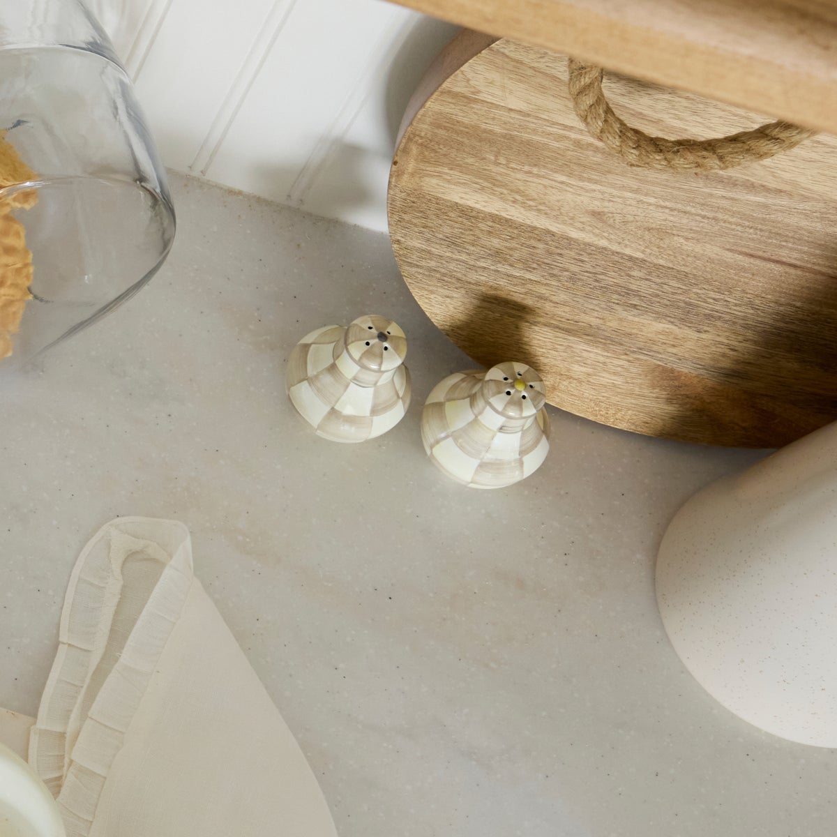 Mocha Check Salt & Pepper Shakers - Image 5