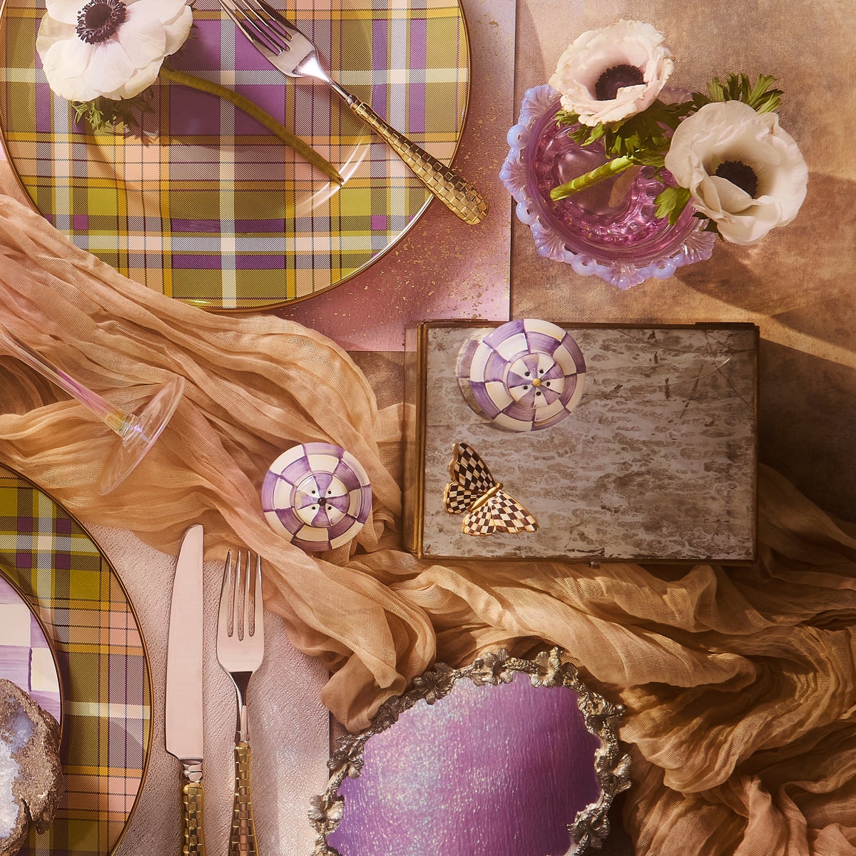 Violet Check Salt & Pepper Shakers - Image 6