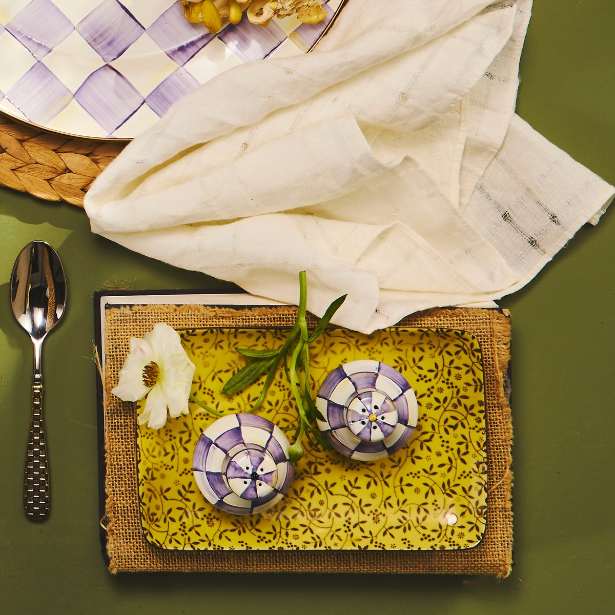 Violet Check Salt & Pepper Shakers - Image 7