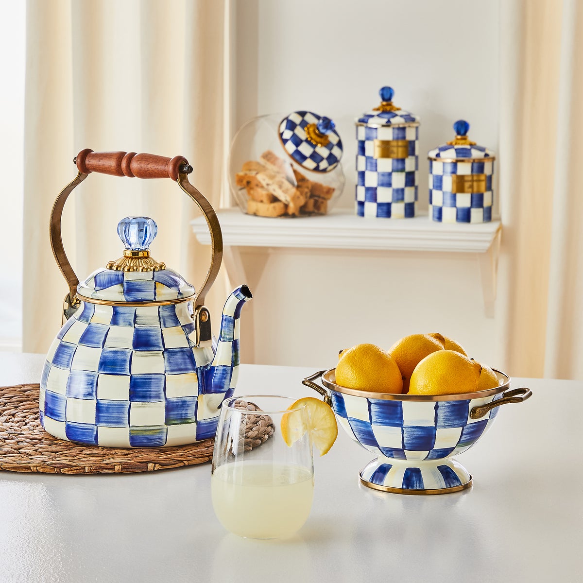 Cookie Jar with Royal Check Lid - Image 6