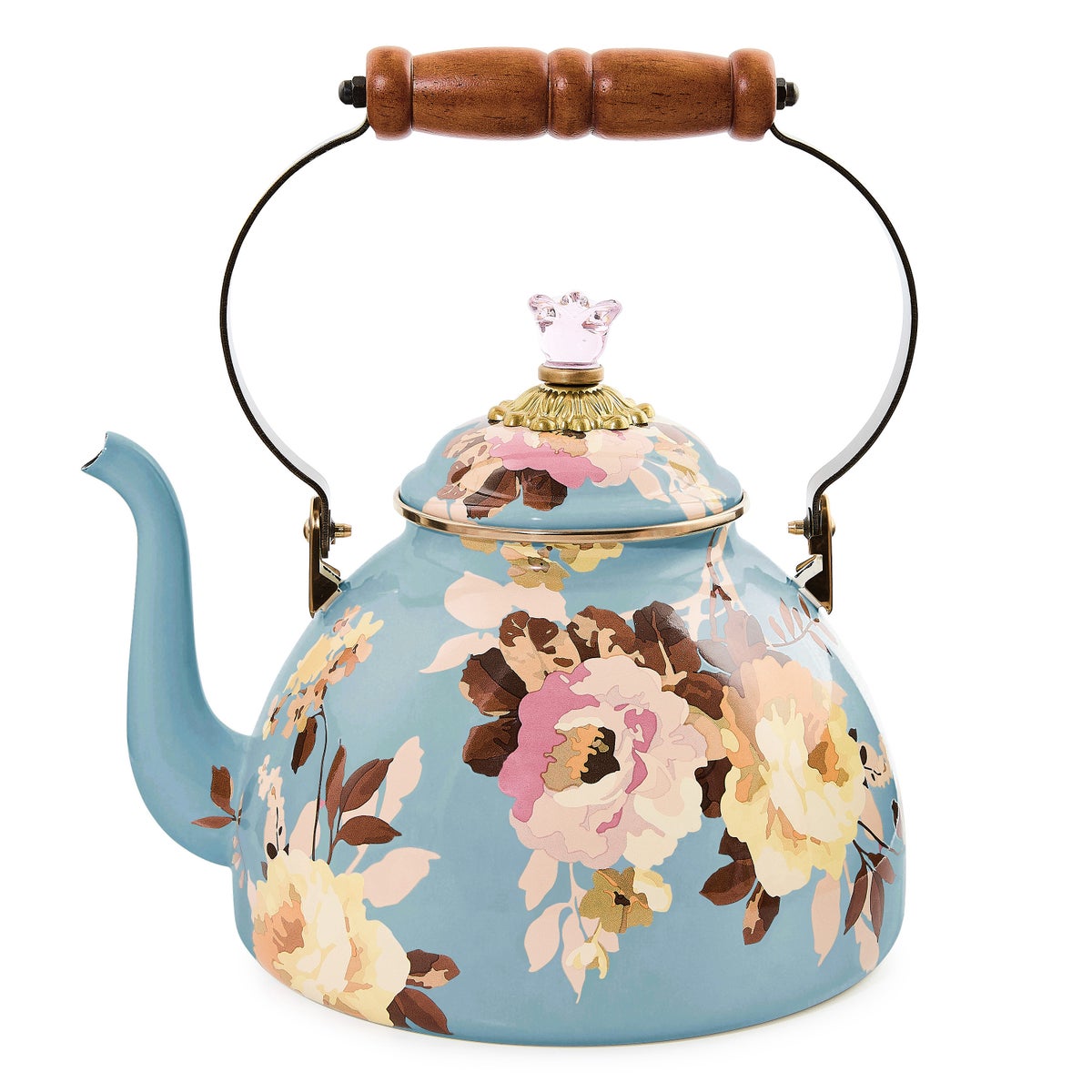 Wild Rose Slate 3 Quart Tea Kettle