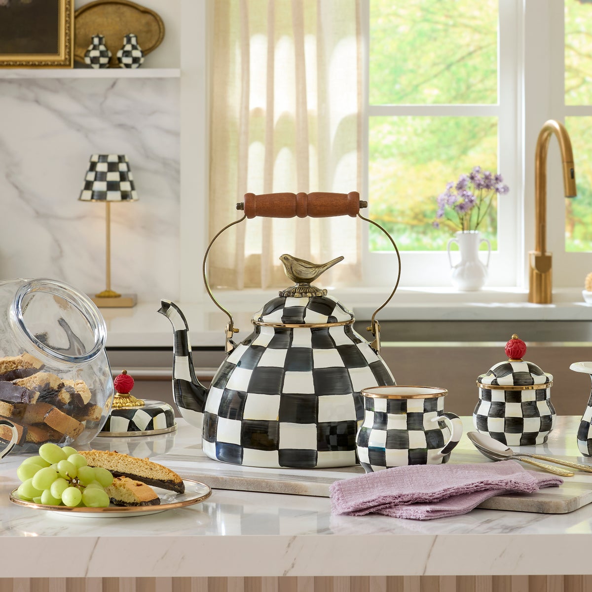 Courtly Check 3 Quart Tea Kettle with Bird - Image 2