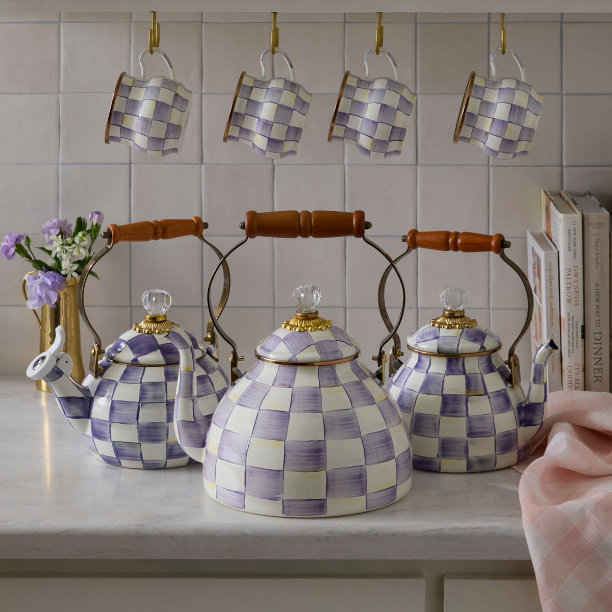 Violet Check 3 Quart Tea Kettle - Image 2