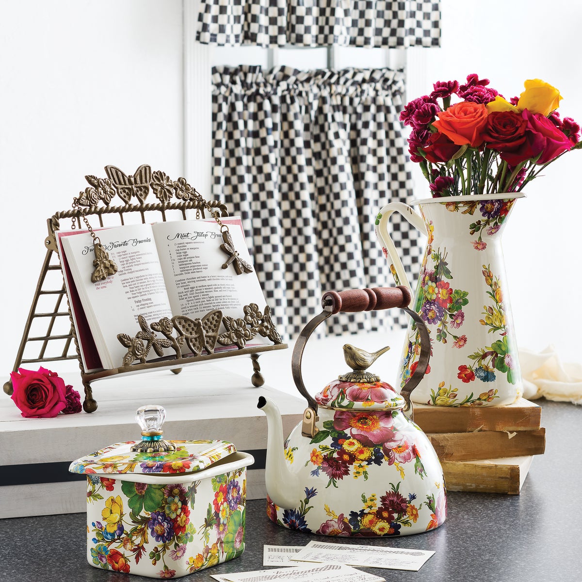 White Flower Market 3 Quart Tea Kettle with Bird - Image 8