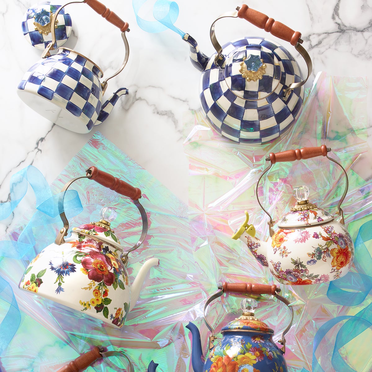 White Flower Market 3 Quart Tea Kettle - Image 2