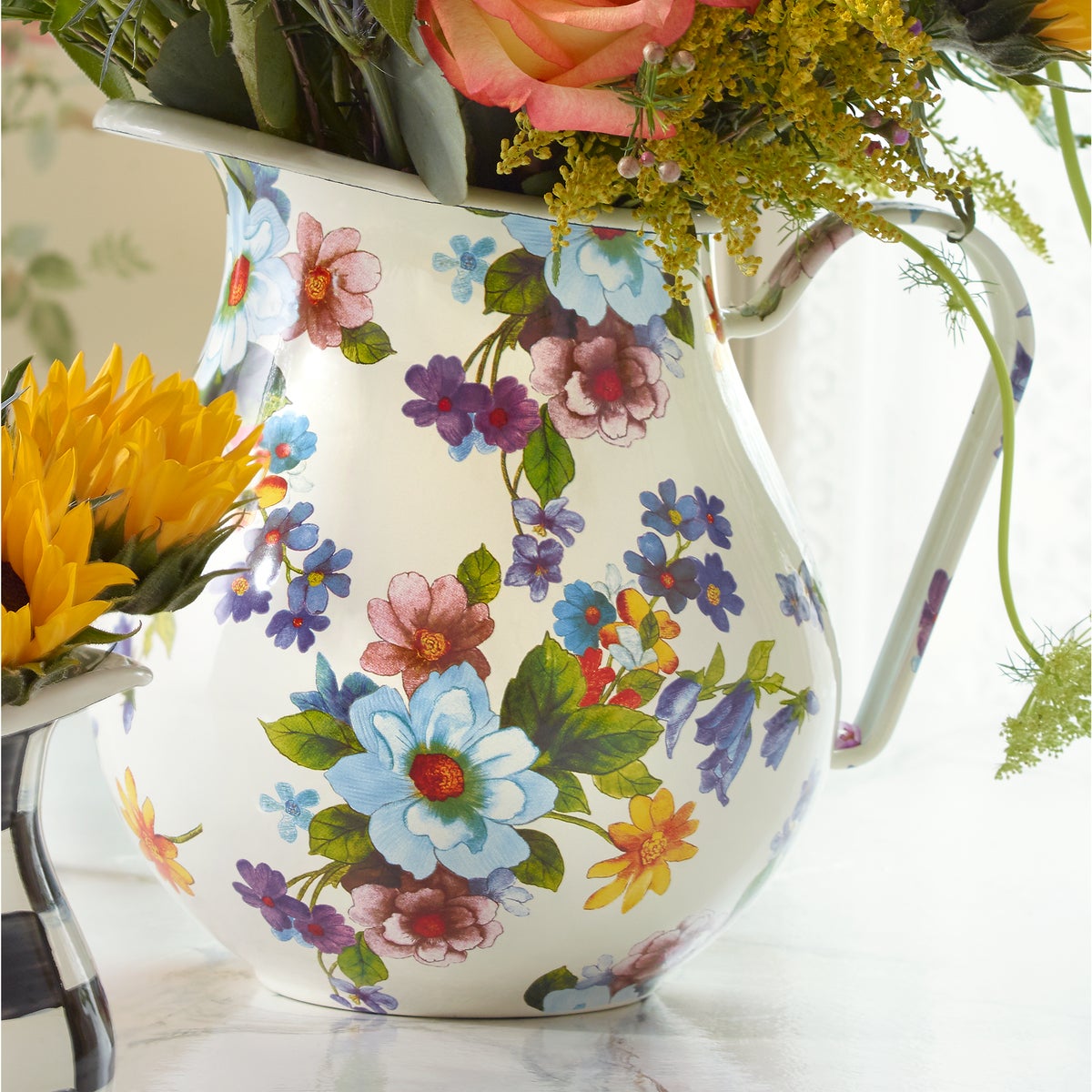 White Flower Market Pitcher - Image 2