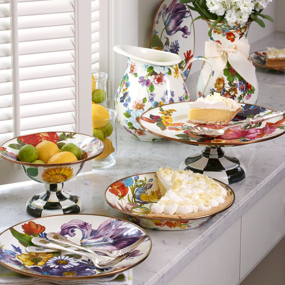 White Flower Market Pitcher - Image 3