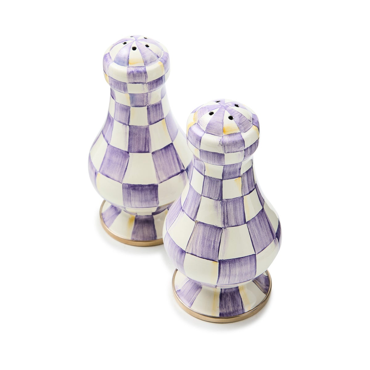 Violet Check Large Salt & Pepper Shakers - Image 3