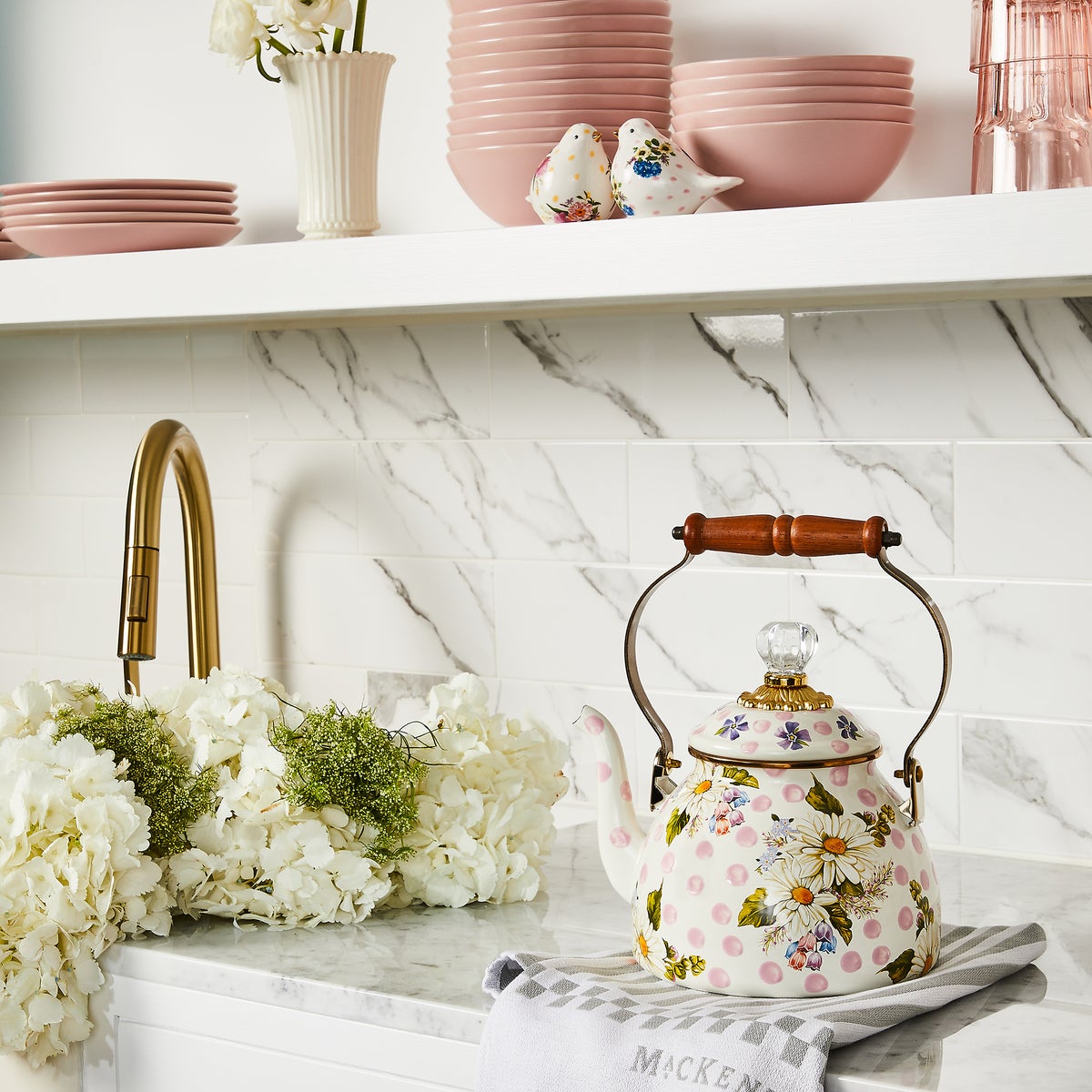 Wildflowers Pink 2 Quart Tea Kettle - Image 6