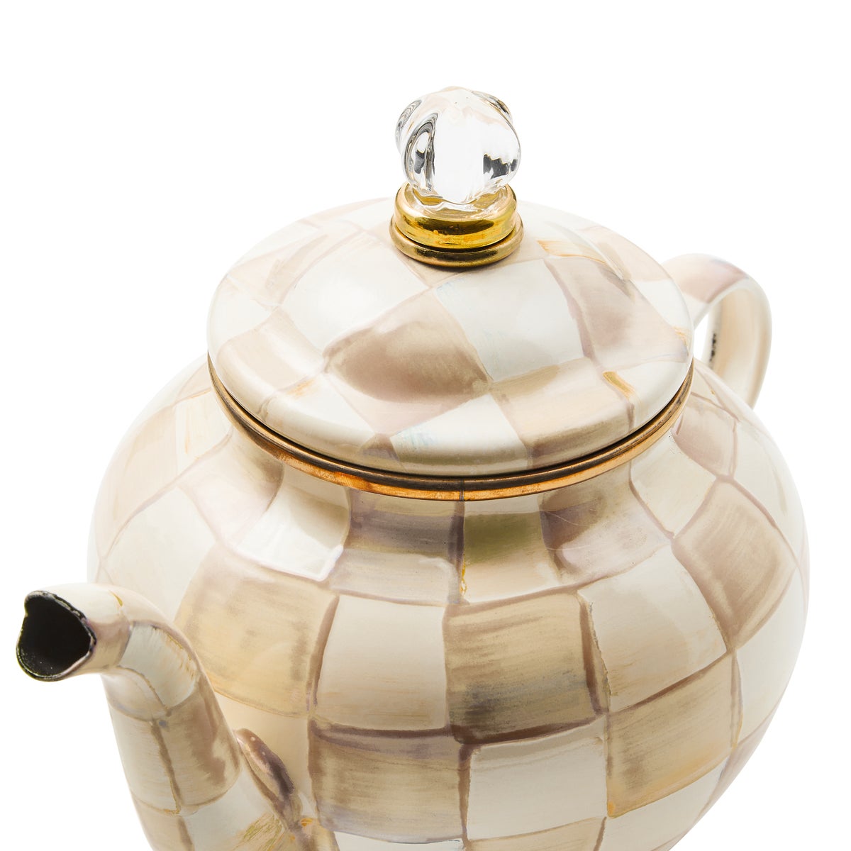 Mocha Check 4 Cup Teapot - Image 4