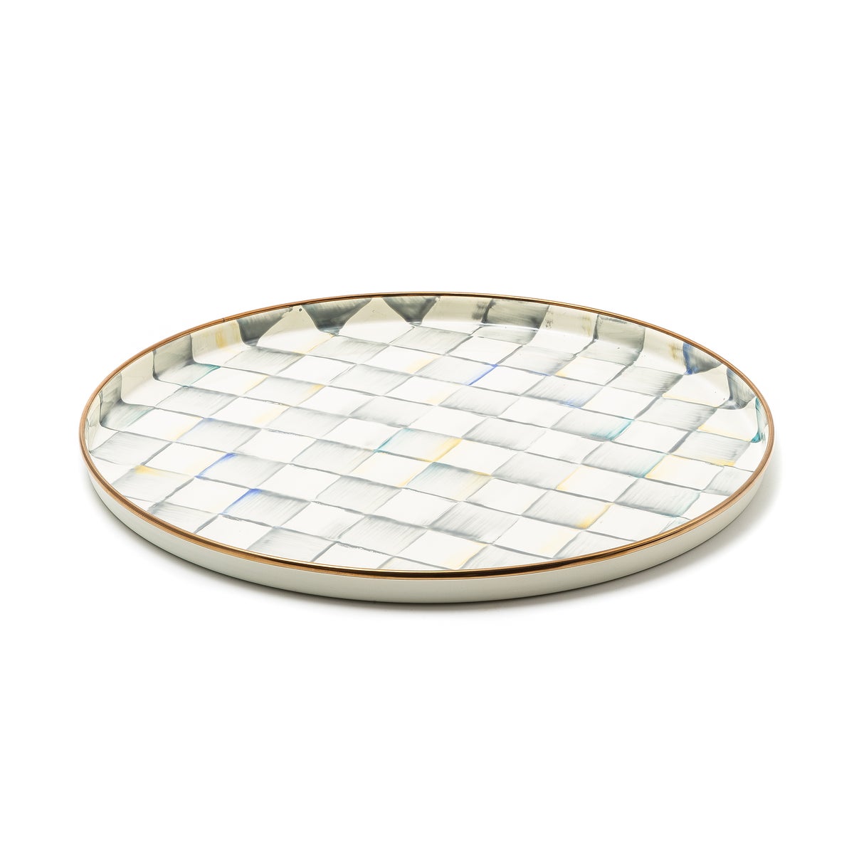 Sterling Check Round Tray - Image 4