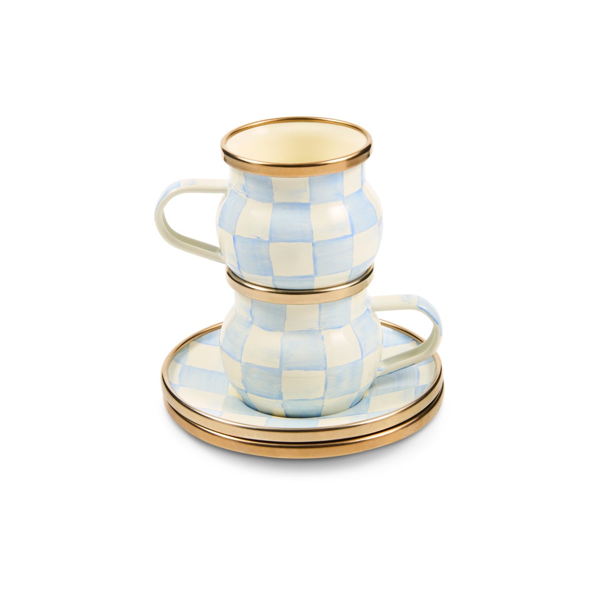 Sky Check Espresso Cup & Saucer Set - Image 4