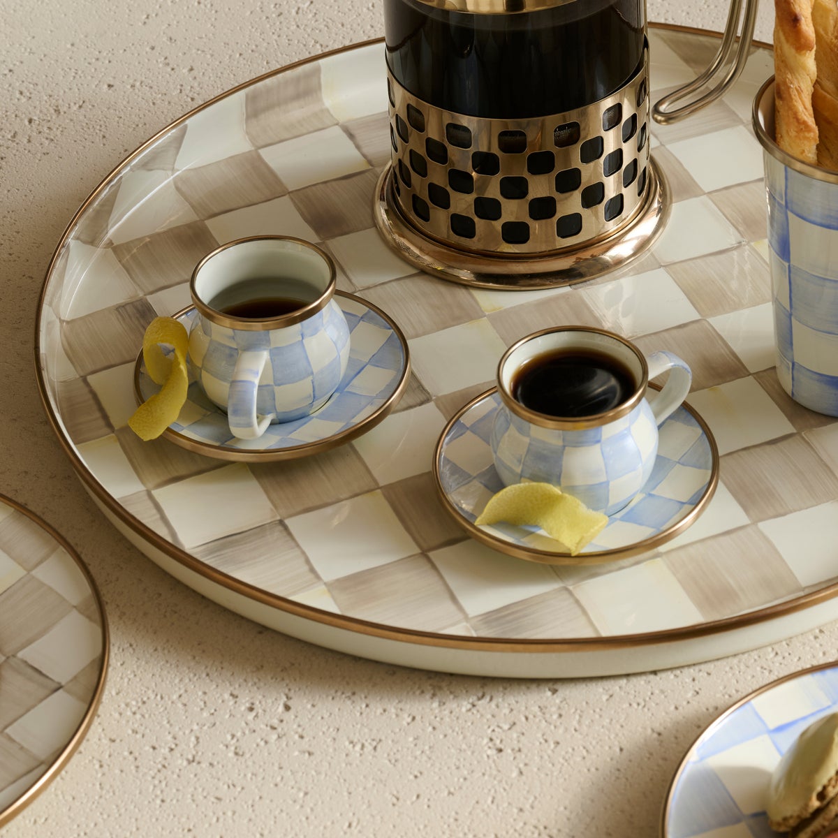 Sky Check Espresso Cup & Saucer Set - Image 5