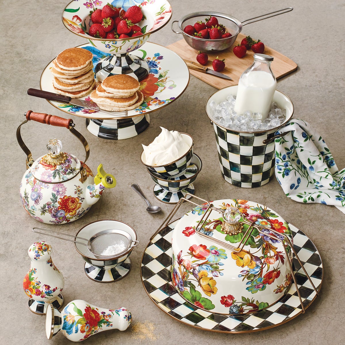 White Flower Market Whistling Tea Kettle - Image 3