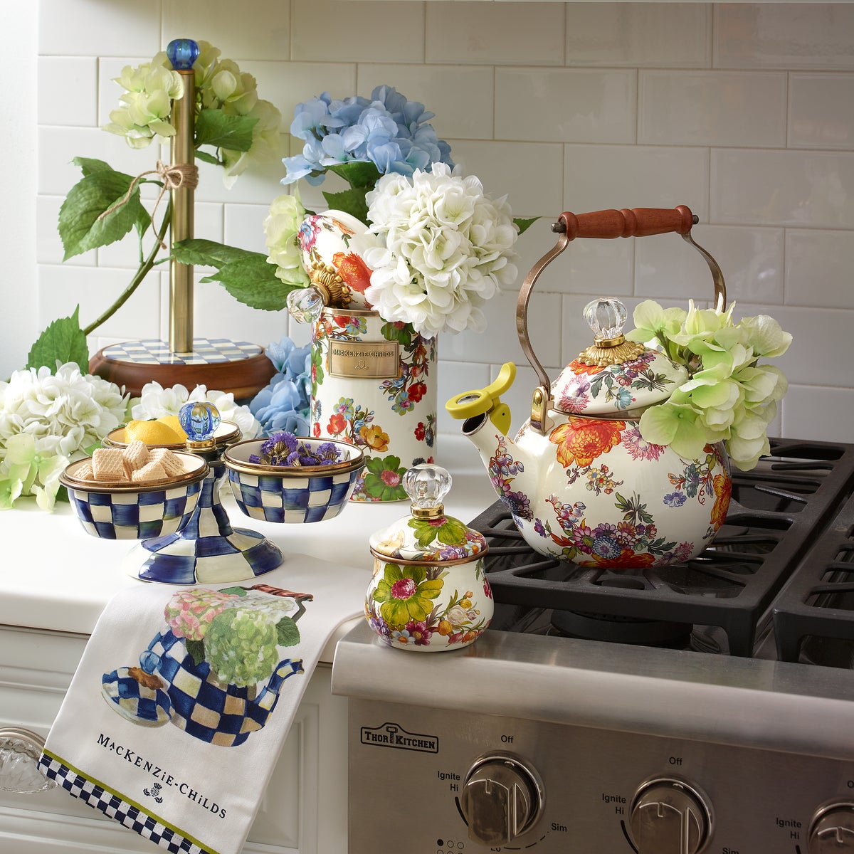White Flower Market Whistling Tea Kettle - Image 4