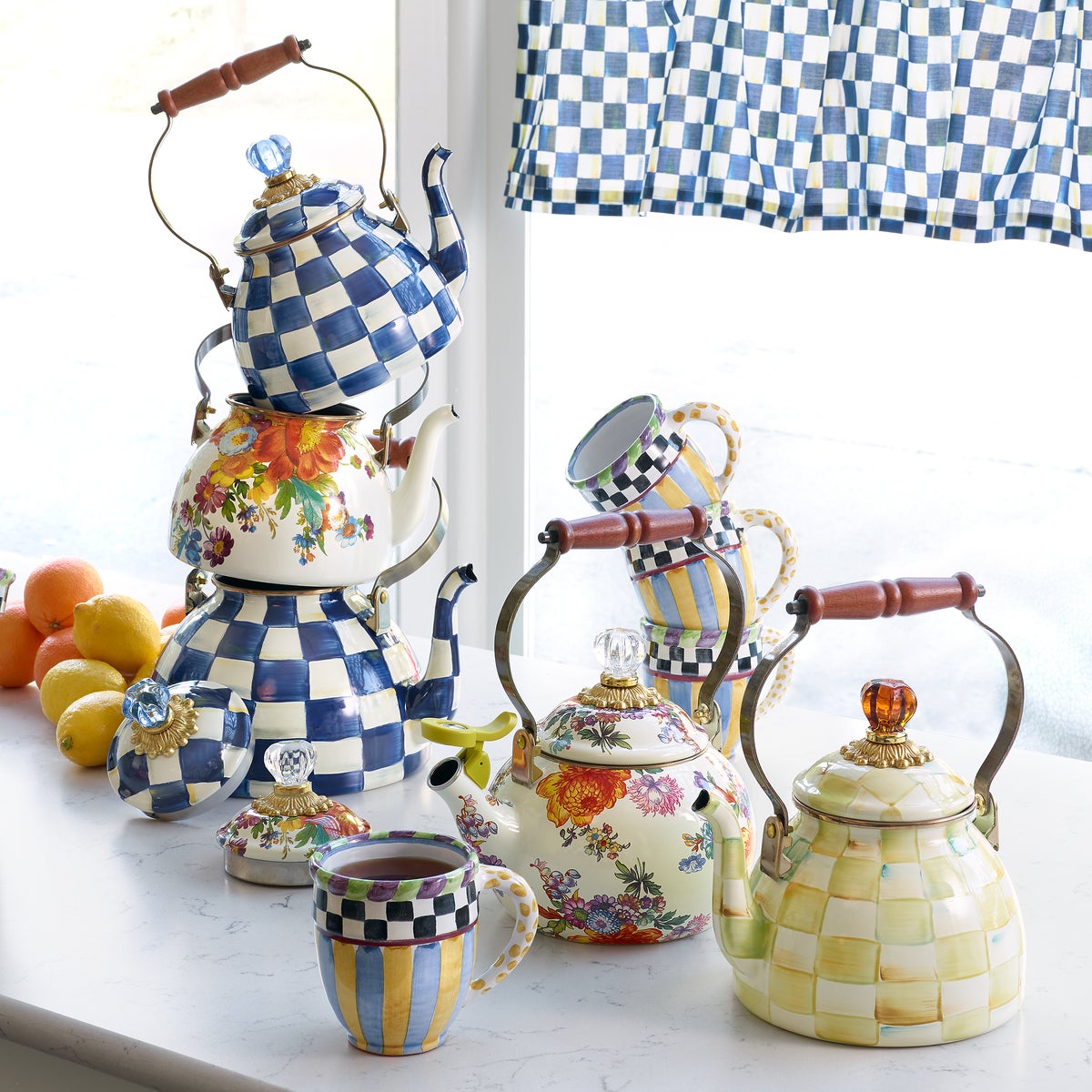 White Flower Market Whistling Tea Kettle - Image 5