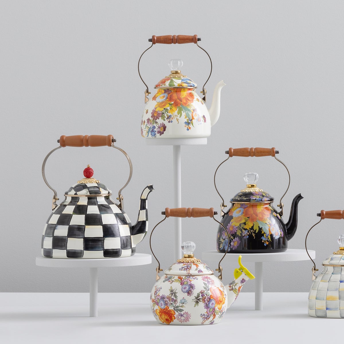 White Flower Market Whistling Tea Kettle - Image 6