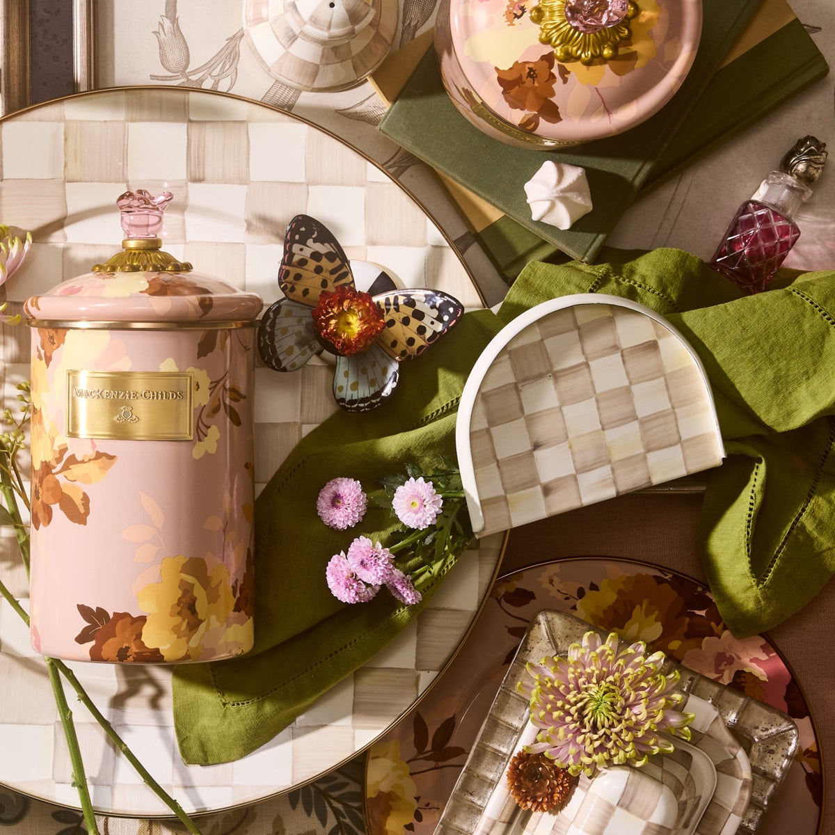 Mocha Check Napkin Holder - Image 5