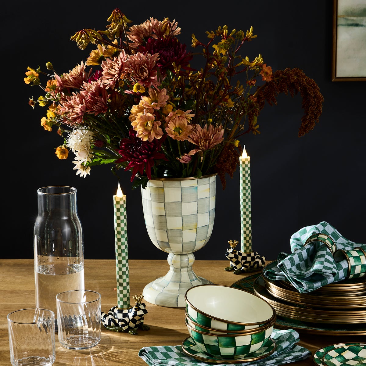 Sterling Check Pedestal Vase - Image 2