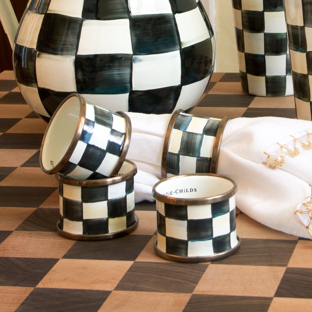 Courtly Check Napkin Rings, Set of 4 - Image 7