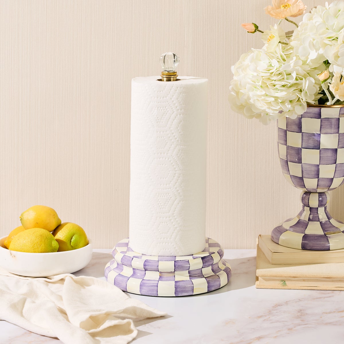 Violet Check Paper Towel Holder - Image 2