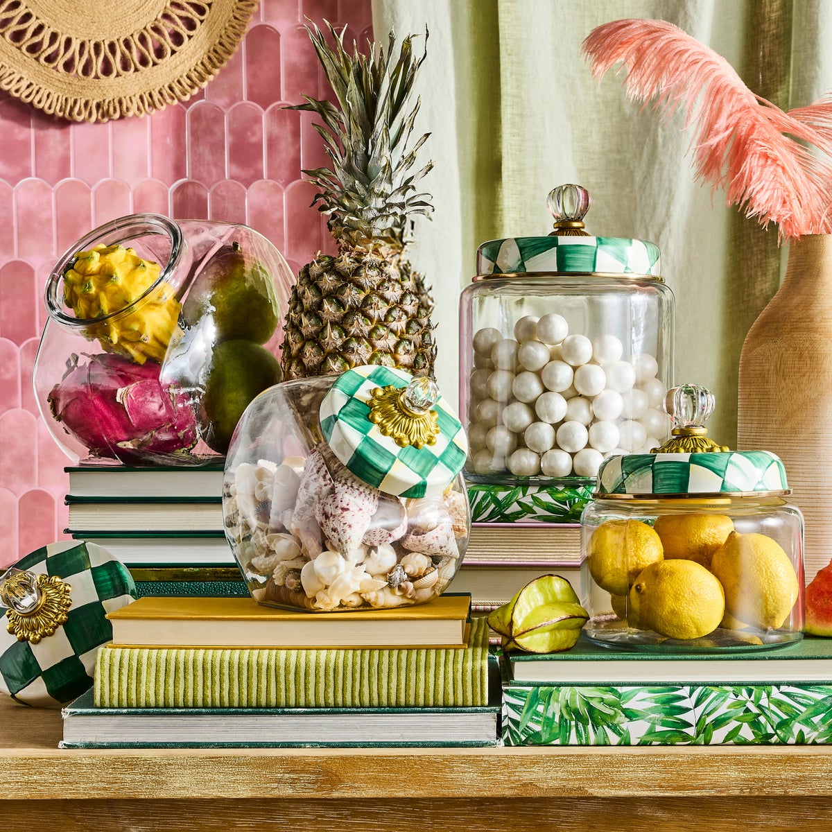 Sweets Jar with Emerald Check Lid - Image 3