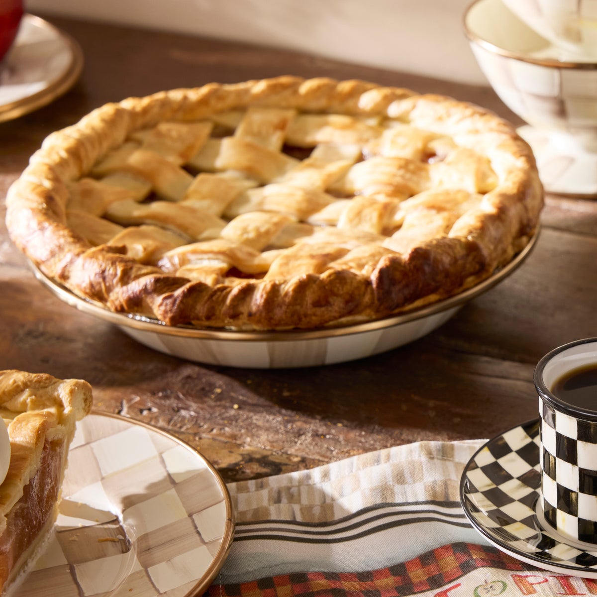 Mocha Check Pie Plate - Image 2