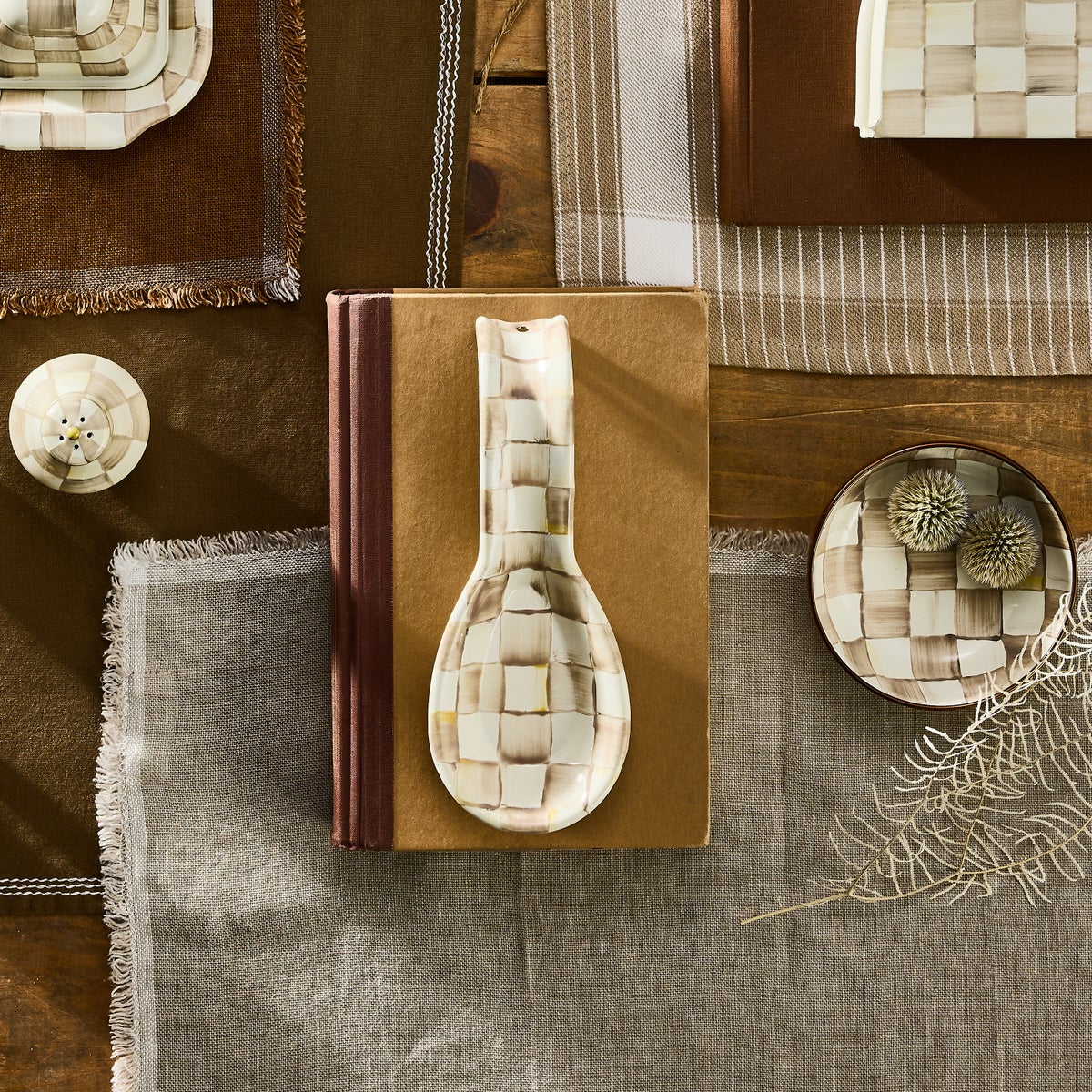 Mocha Check Spoon Rest - Image 5