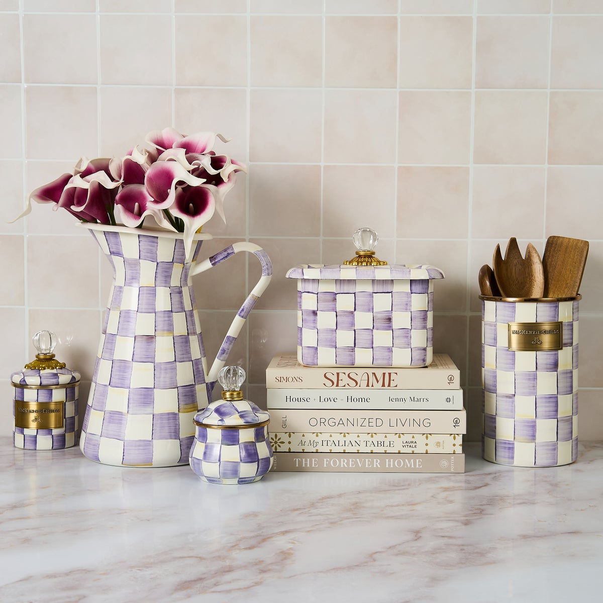 Violet Check Recipe Box - Image 2