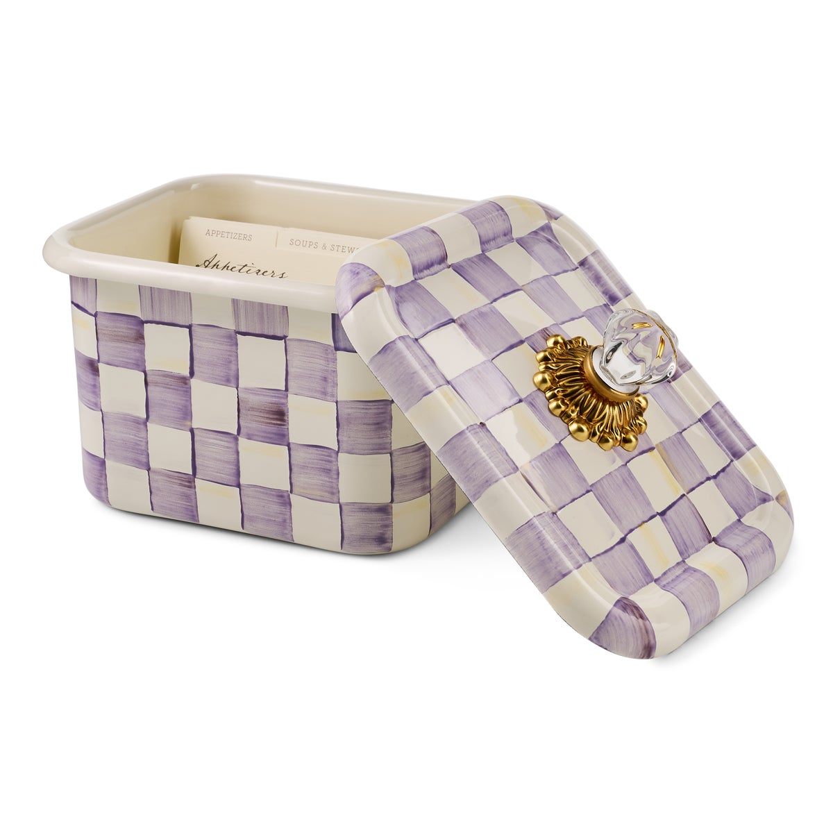 Violet Check Recipe Box - Image 3