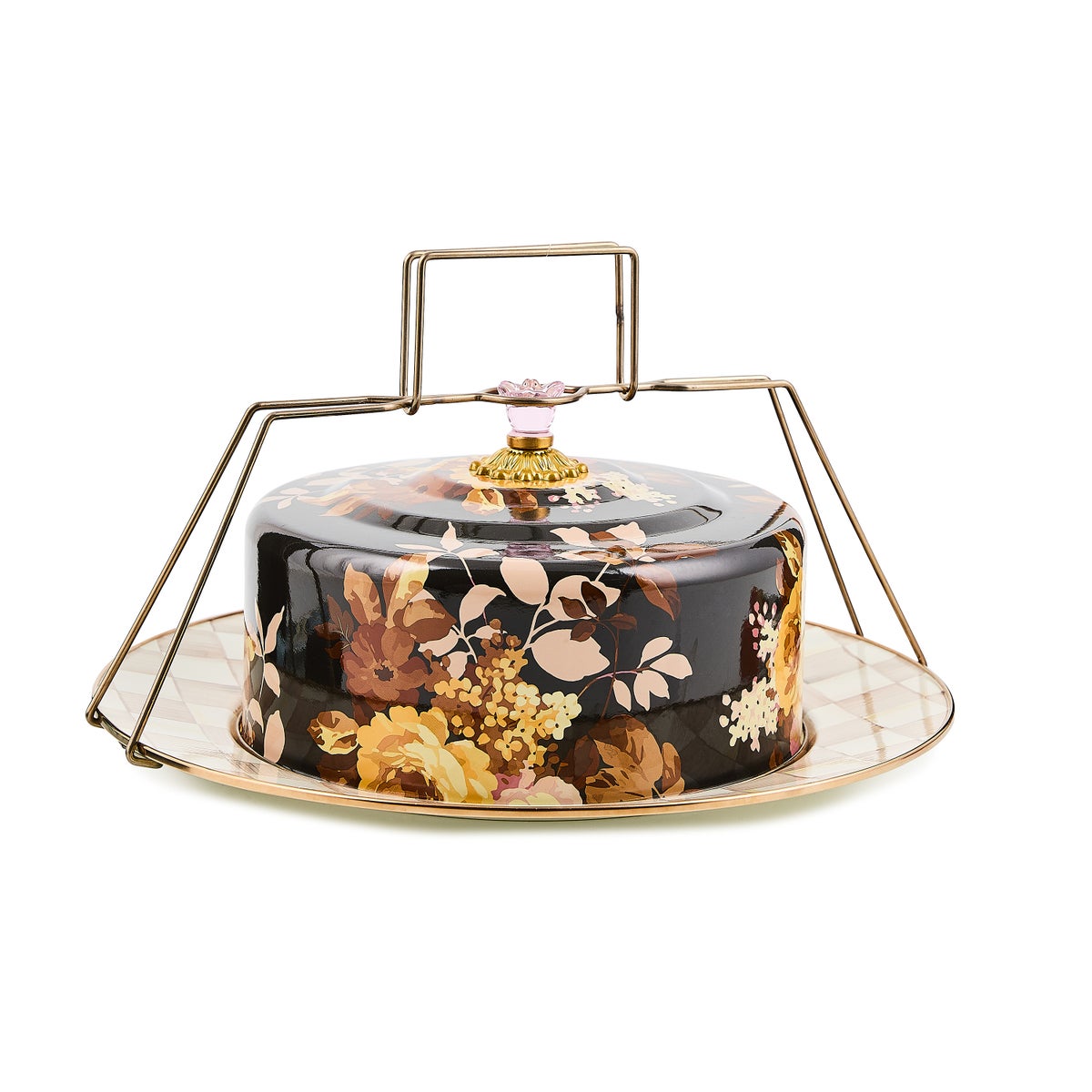 Wild Rose Brown Cake Carrier