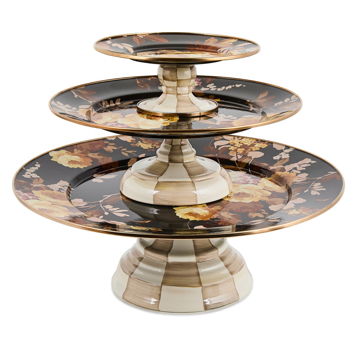Wild Rose Brown Large Pedestal Platter - Image 3