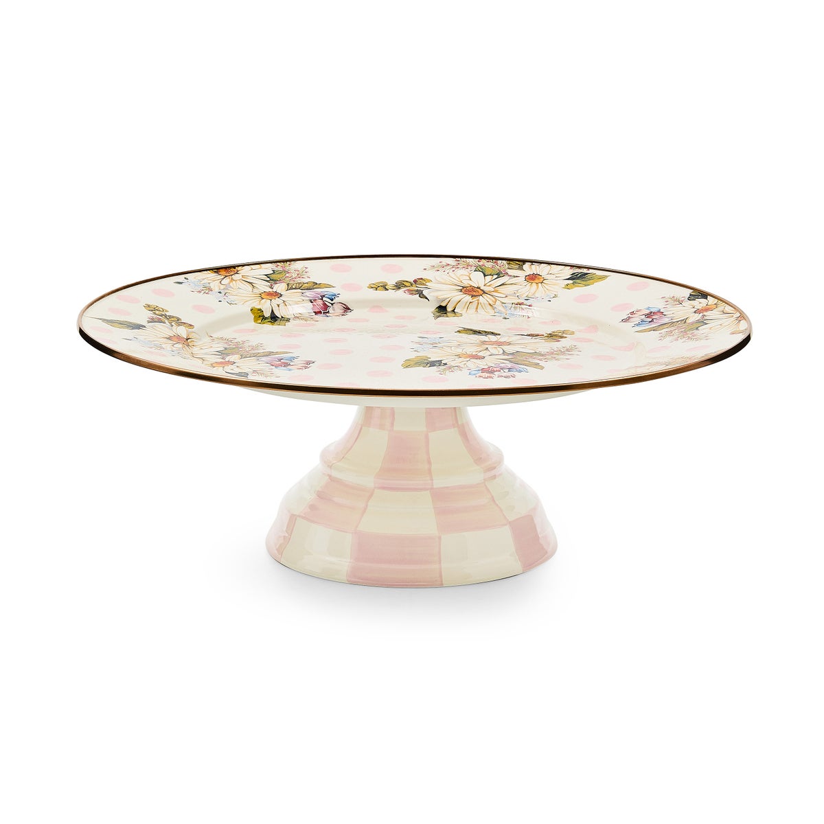 Wildflowers Pink Large Pedestal Platter