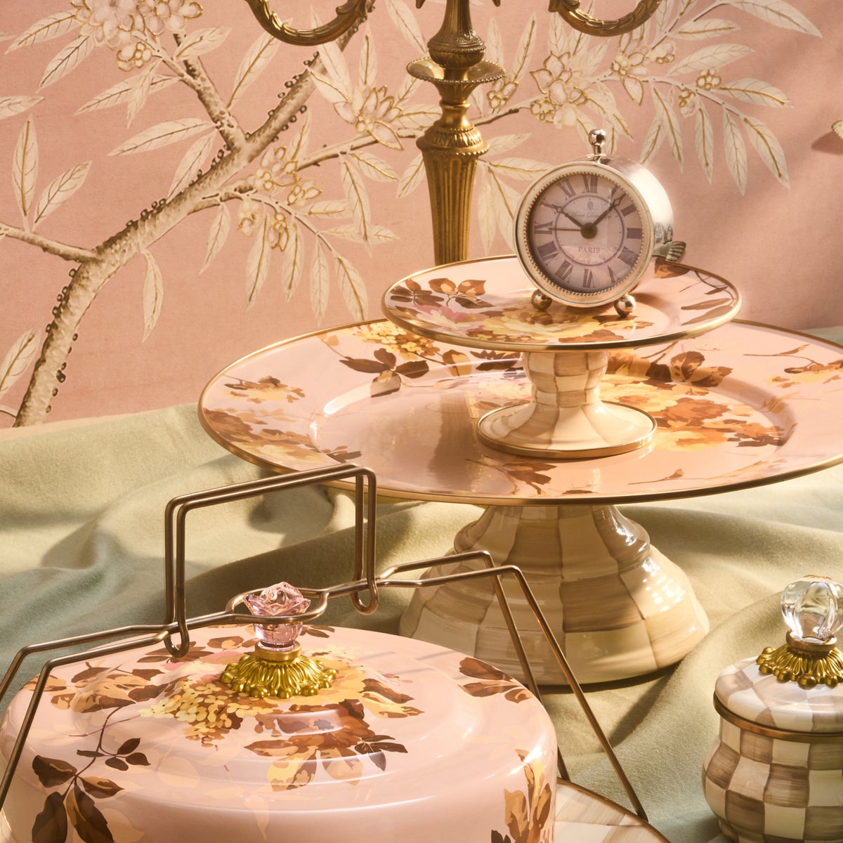 Wild Rose Mauve Large Pedestal Platter - Image 2