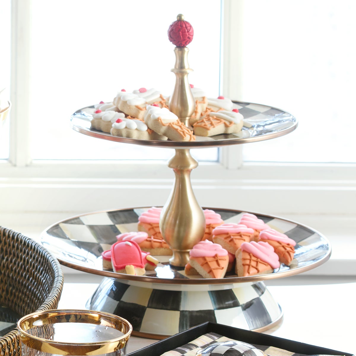 Courtly Check Two Tier Sweet Stand - Image 2