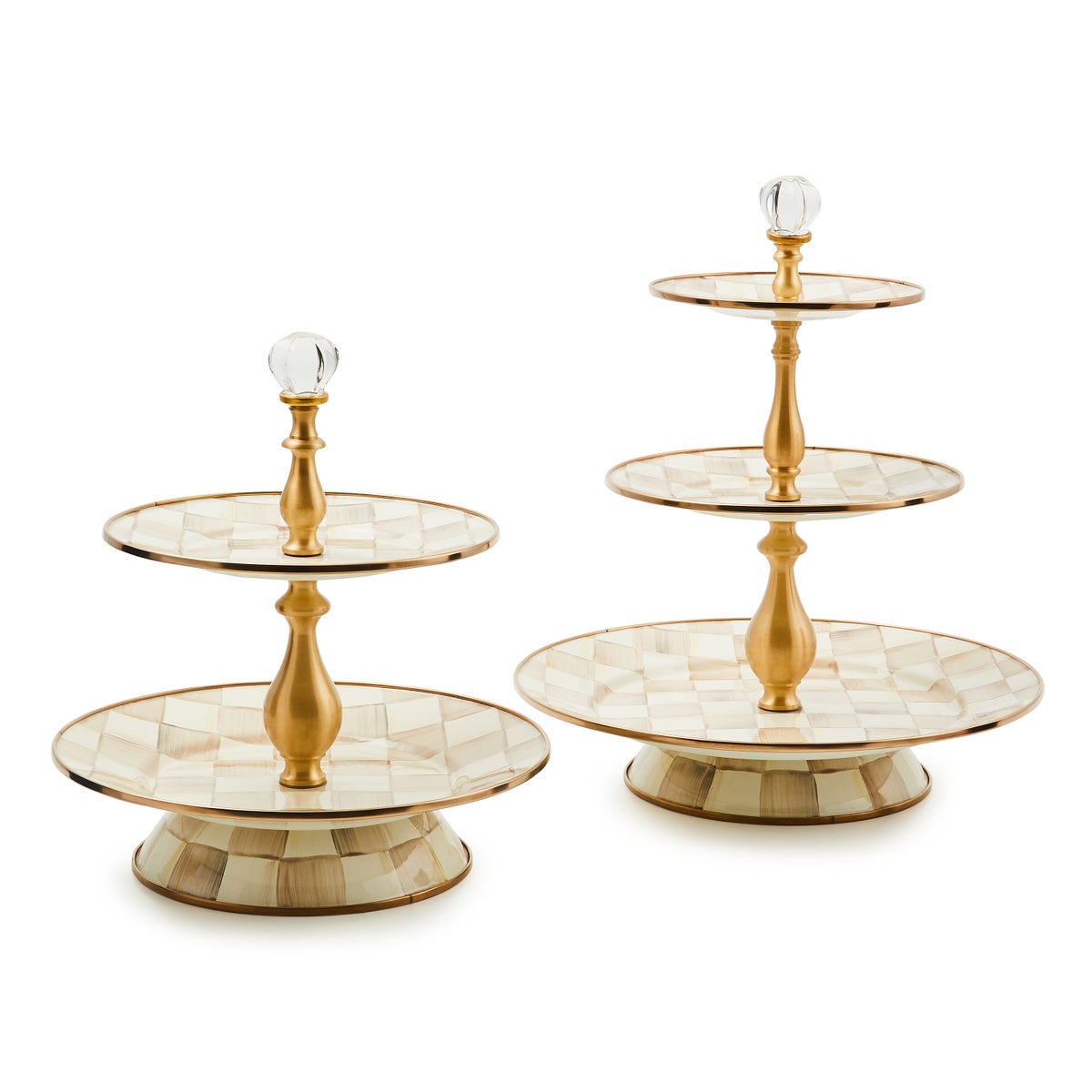 Mocha Check Three Tier Sweet Stand - Image 3