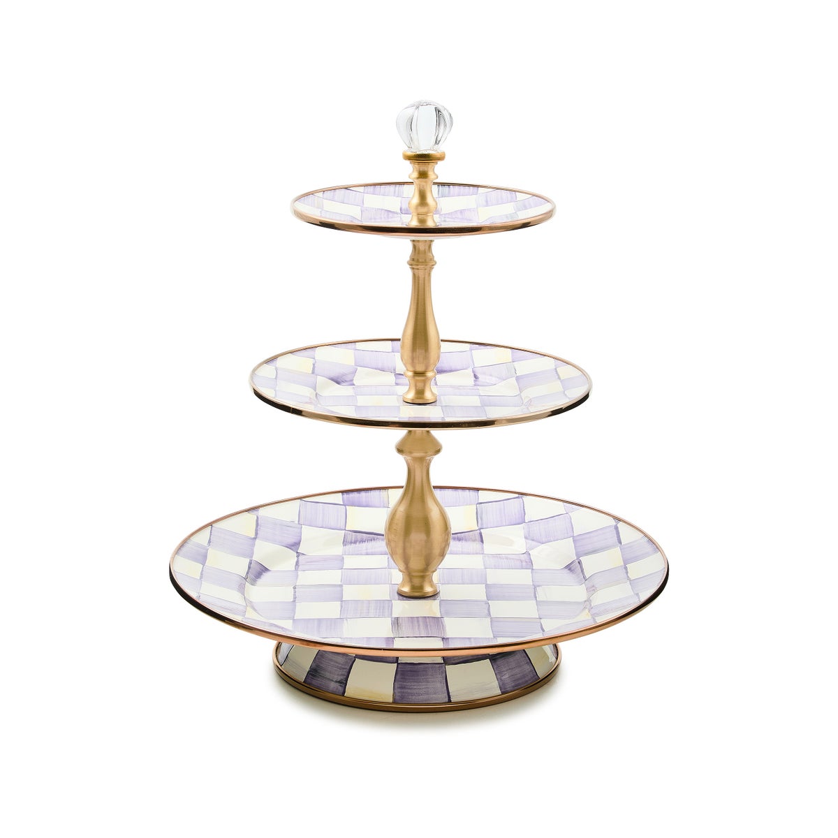 Violet Check Three Tier Sweet Stand