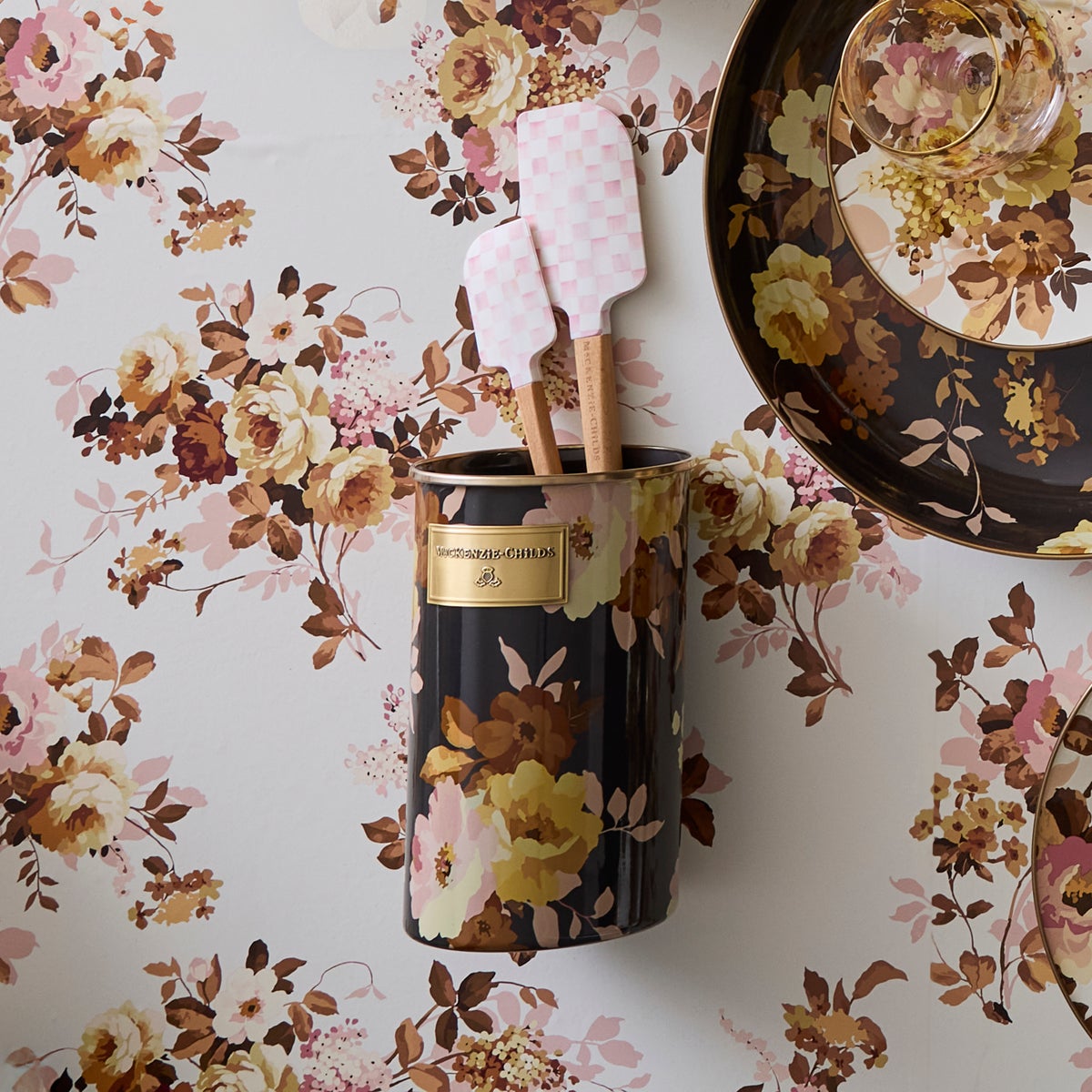 Wild Rose Brown Utensil Holder - Image 2
