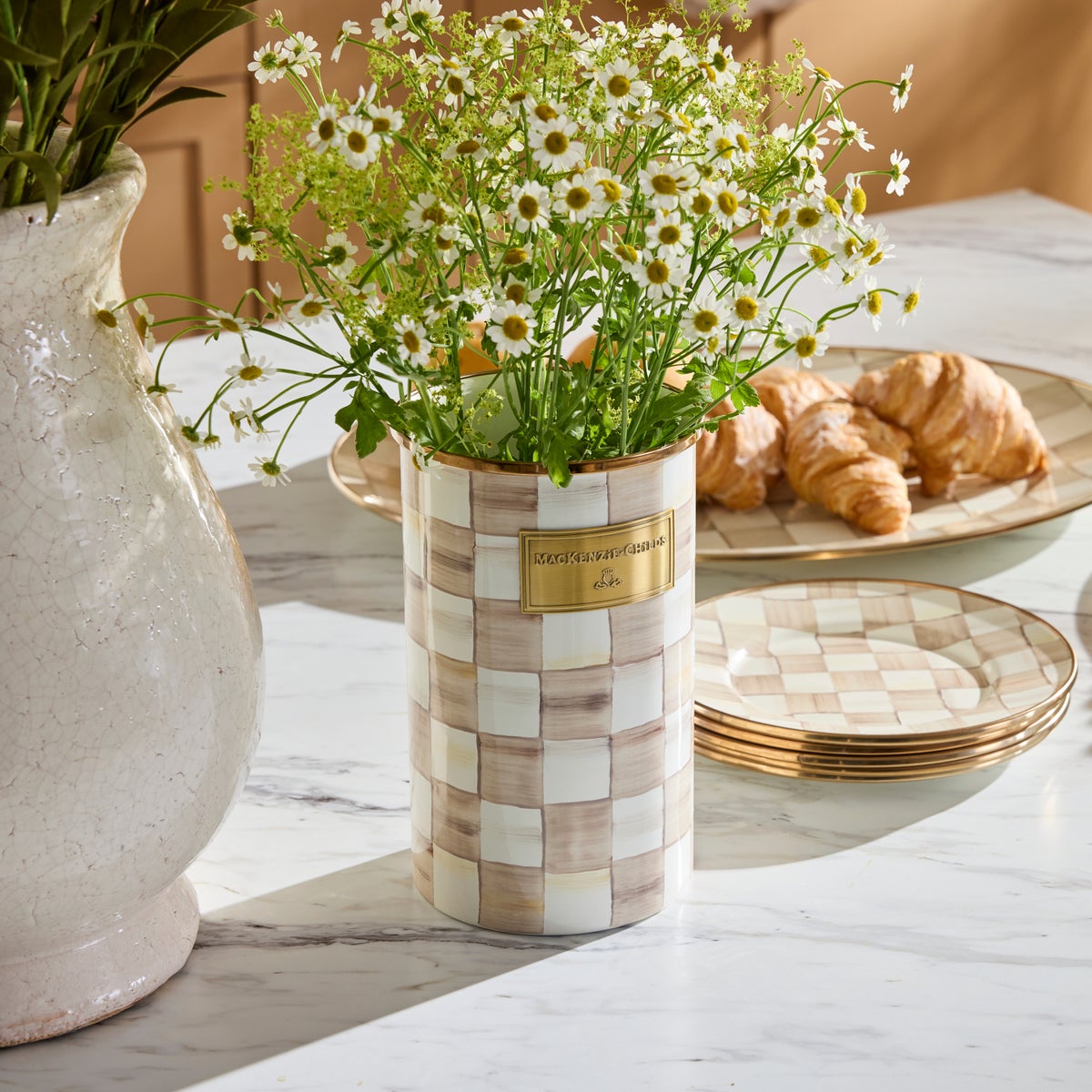 Mocha Check Utensil Holder - Image 6